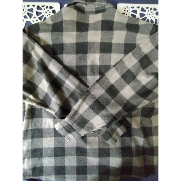 Wrangler® Men's‎ Long Sleeve Heavyweight Fleece Shirt | Gray Black Plaid 2XL - Picture 3 of 3
